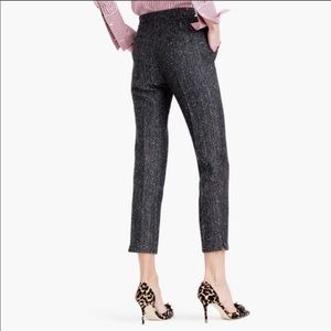 J Crew Martie Cropped Wool Pant in Gray Sequin Herringbone size 10